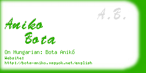 aniko bota business card