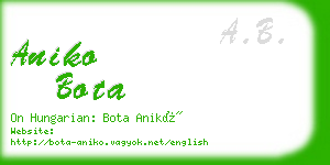 aniko bota business card